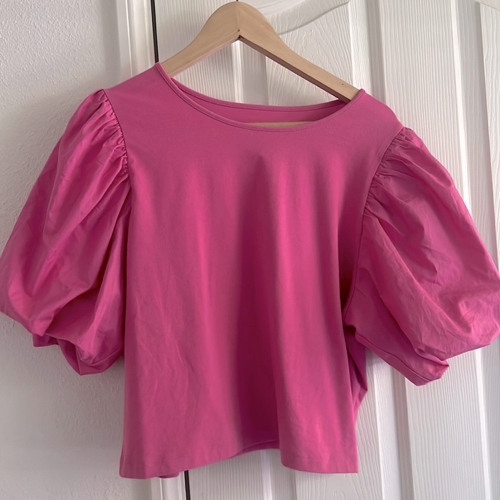 A new day large pink puff sleeves